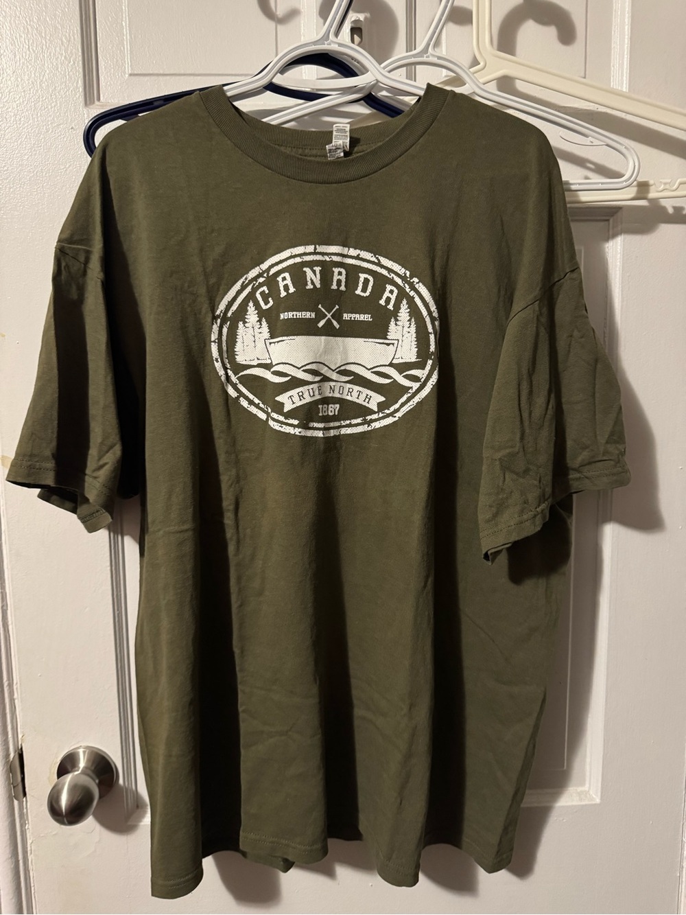 Alstyle Olive Green Canada Graphic Short Sleeve Tee